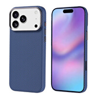 Başkenttekno iPhone 17 Pro Max Kılıf Kablosuz Şarj Özellikli Karbon Fiber Görünümlü Nekst Kapak Lacivert 