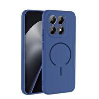 Başkenttekno Xiaomi 15T Kılıf Meta Lansman M-Safe Kamera Korumalı içi Kadife Yumuşak Renkli Süet Silikon Lacivert 