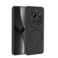 Başkenttekno Xiaomi 15 Ultra Kılıf Meta Lansman M-Safe Kamera Korumalı içi Kadife Yumuşak Renkli Süet Silikon Siyah 