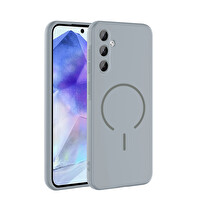 Başkenttekno Samsung Galaxy A55 Kılıf Meta Lansman M-Safe Kamera Korumalı içi Kadife Yumuşak Renkli Süet Silikon