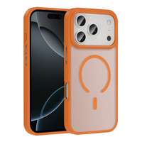 Başkenttekno iPhone 17 Pro Max Kılıf Kablosuz Şarj Özellikli Mat Arka Yüzey Sio Kapak Turuncu