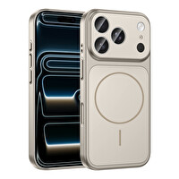 Başkenttekno iPhone 17 Pro Max Kılıf Kablosuz Şarj Özellikli Kamera Korumalı Formen Kapak Gri 
