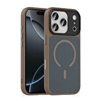 iPhone 17 Pro Max Kılıf Mat Arka Yüzey Wireless Şarj Özellikli Flet M-safe Kapak