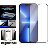 Teknoparkta iPhone 14 Pro Max Hayalet Ekran Koruyucu Toz Filitreli Izgaralı Tam Kaplayan Kırılmaz Cam