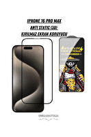 Uniqanatolia iPhone 16 Pro Max Antı-Statıc 3D Toz Tutmayan Kırılmaz Ekran Koruyucu