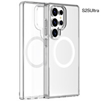 ScHitec Samsung Galaxy S25 Ultra Uyumlu Magsafe Özellikli Şeffaf Telefon Kılıfı