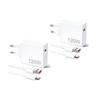 Yeco 120W Maksimum Çıkışlı Type-C Hızlı Şarj Adaptörü Kablolu Beyaz 2'li Set