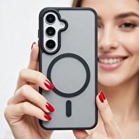 Lopard Samsung Galaxy S26 Plus Kılıf Kablosuz Şarj Uyumlu Mat Arka Yüzey Sio Kapak Telefon Kılıfı Siyah 