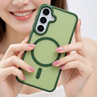 Lopard Samsung Galaxy S26 Plus Kılıf Kablosuz Şarj Uyumlu Mat Arka Yüzey Sio Kapak Telefon Kılıfı Koyu Yeşil