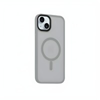 Bix iPhone 16 Plus MagSafe Uyumlu Kılıf Tam Koruma Manyetik Darbe Emici Gri