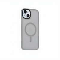 Bix iPhone 13 / 14 MagSafe Uyumlu Kılıf Tam Koruma Manyetik Darbe Emici Gri