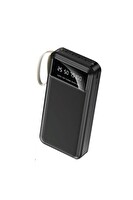 Başkenttekno Digital Göstergeli 4 Çıkışlı Fenerli Standlı 20.000 Mah Powerbank Siyah