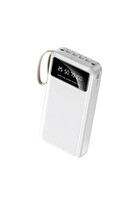 Başkenttekno Digital Göstergeli 4 Çıkışlı Fenerli Standlı 20.000 Mah Powerbank Beyaz