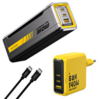 Aohi Starship 20.000 mAh 310W Powerbank Youth 3 Portlu 140W Şarj Adaptörü Seti