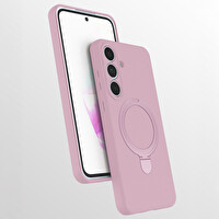 Başkenttekno Samsung Galaxy S25 FE Kılıf Kablosuz Şarj Özellikli Standlı Samara Kapak Pembe