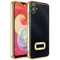 Başkenttekno Samsung Galaxy A07 Kılıf Logo Gösteren Parlak Kenarlı Kamera Lens Korumalı Şeffaf Omega Silikon Kapak