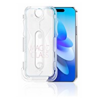 Başkenttekno iPhone 17 Pro Max Kolay Uygulama Aparatlı 5D Magic Glass Cam Ekran Koruyucu