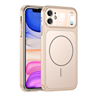 Başkenttekno iPhone 11 Uyumlu iPhone 17 Görünümlü Kılıf Kablosuz Şarj Özellikli Kamera Korumalı Formen Kapak Gold