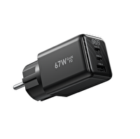 Qcy 67W 3 Portlu GaN  2x Type-C + 1x USB-A Şarj Adaptörü