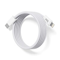 Bix T4CL 27W Type-C to Lightning Örgülü Manyetik Tasarım Hızlı Şarj ve Data Kablosu 1 M Beyaz