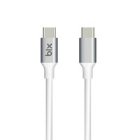 Bix BX200CC 100W 5Gbps E-Mark Çipli Type-C to Type-C Yüksek Hızlı Şarj ve Data Kablosu 2 M Beyaz