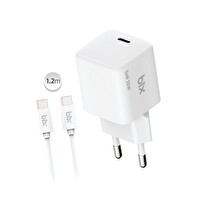 Bix BX1P32G GaN 30W iPhone - Android Uyumlu USB-C PD Hızlı Şarj Cihazı ve 1.2 Metre 3A Type-C Kablo Beyaz