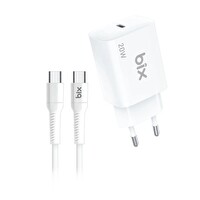 Bix BXPD22C 20W Type-C PD 3.0 Akım Korumalı Hızlı Şarj Adaptörü ve 5A Type-C Şarj Kablosu 1 Metre