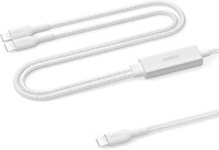 Belkin BoostCharge Pro 2'si 1 Arada 140 W USB-C- USB-C Örgülü Çift Şarj Kablosu 1.5M Beyaz