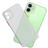 Tekamo iPhone 12 Uyumlu Ultra İnce Zar Telefon Kılıfı Beyaz
