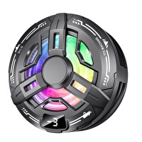 Hadron S38 Manyetik Klipsli Telefon Soğutucu Fan RGB Işıklı Isı Göstergeli Siyah