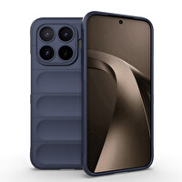 Başkenttekno Xiaomi 17T Esnek TPU Oyuklu Arka Yüzey Tasarımlı Etnik Silikon Kılıf Lacivert