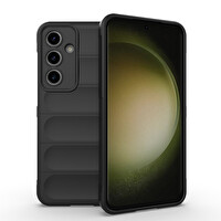 Başkenttekno Samsung Galaxy S25 FE Esnek TPU Oyuklu Arka Yüzey Tasarımlı Etnik Silikon Kılıf Siyah