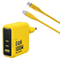 Aohi Youth 3 Portlu GaN 100W Şarj Adaptörü 140W Şarj Kablosu Seti