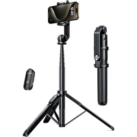 Ugreen 90690 LP586 2'si 1 arada Kompakt Bluetooth Kumandalı Siyah 160 CM Selfie Çubuğu Tripod
