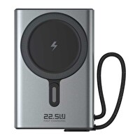 Shaza 10.000 Mah 22.5W Magsafe Taşınabilir Standlı Şarj Cihazı Siyah