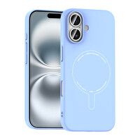 Başkenttekno iPhone 17 Kılıf M-Safe Şarj Özellikli Kamera Korumalı Premium Elio Sert PC Kapak Açık Mavi