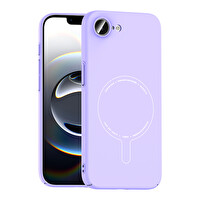 Başkenttekno iPhone 17e Kılıf M-Safe Şarj Özellikli Kamera Korumalı Premium Elio Sert PC Kapak Lila