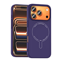 Başkenttekno iPhone 17 Pro Kılıf M-Safe Şarj Özellikli Kamera Korumalı Premium Elio Sert PC Kapak