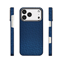 Başkenttekno iPhone 17 Pro Kılıf M-Safe Şarj Özellikli Premium Paris Vax Sert PC Kapak Lacivert 