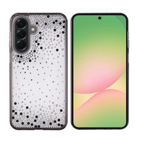 Başkenttekno Samsung Galaxy A56 Kılıf Airbag Tasarımlı Damla Taşlı Şeffaf Pera Silikon Kapak Siyah 