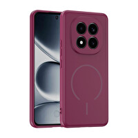 Başkenttekno Xiaomi Redmi Note 15 Pro 4G Meta Lansman Magsafe Kamera Korumalı içi Kadife Yumuşak Renkli Süet Silikon Mürdüm 