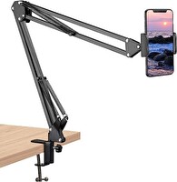 Nodar ND1052 Mafsallı Kollu Masa Kenarı Telefon ve Tablet Standı - Siyah