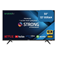 Strong MT50ES8000F 50" 127 Ekran Uydu Alıcılı 4K Ultra HD Wifili Ultra İnce Çerçeve Android Smart TV