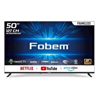 Fobem ML50ES8000F 50" 127 Ekran Uydu Alıcılı 4K UltraHD Wifi Ultra İnce Çerçeve Android Smart TV