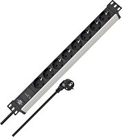 Brennenstuhl Alu-Line Serisi 19" Server Kasası Uyumlu Uzatma Kablosu 9 Soketli 2 Metre Kablolu Priz
