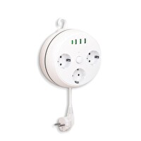 VEA VE-26583 3'lü 1.5 Metre Kablolu 3USB+TYPE-C Girişli Akım Korumalı Grup Priz