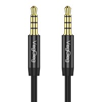 VegGieg 3.5MM TRRS 4 Kutuplu Mikrofonlu Hi-Fi Stereo AUX Erkek to Erkek Ses Kablosu 5 Metre