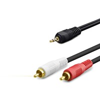Evimdeyokyok HDX1061 3.5 MM To 2Rca 2 Line Gold 10 M Siyah Kablo
