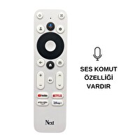 Next 4K TV Stick TV BOX Orijinal Kumanda Beyaz - Ses Komutlu