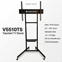 Vontech V5510TS 55-100" Tekerlekli Ayaklı TV Fuar Standı
